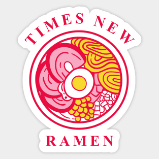 Times New Ramen, funny noodles font graphic design Sticker